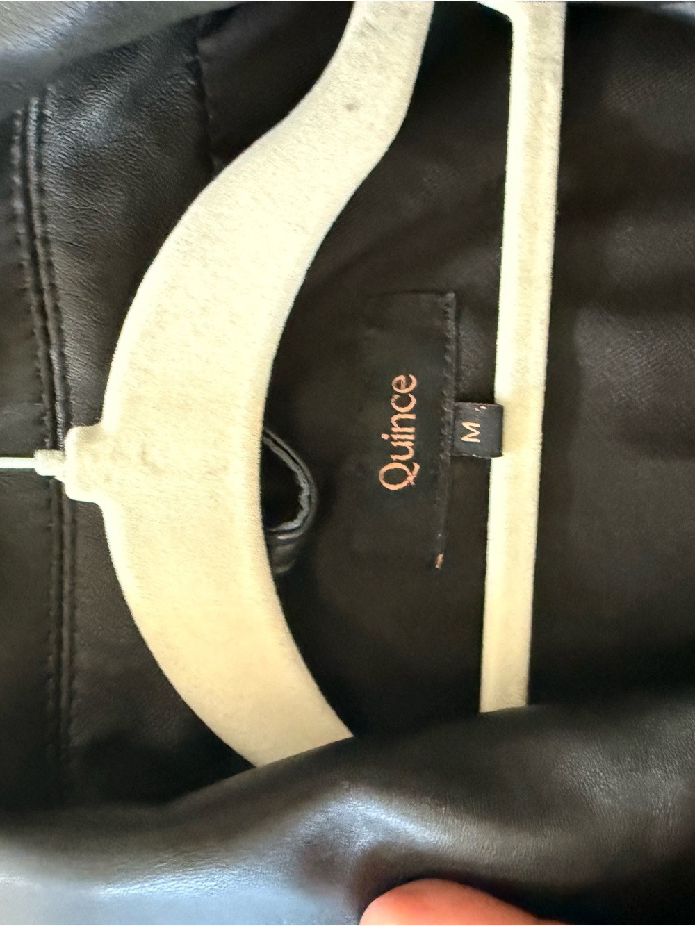 Quince Black Leather Oversized Bomber Jacket - Picture 9 of 10